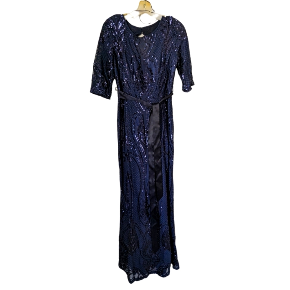 Navy Blue sequin gown